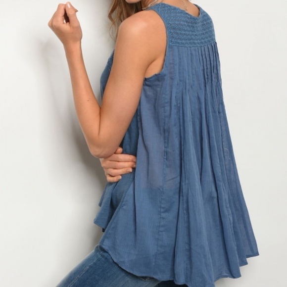 Blue Sleeveless Top - Picture 2 of 3